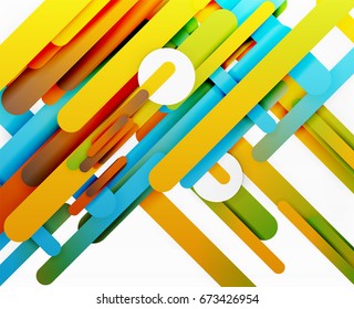 Cut 3d paper color straight lines vector abstract background