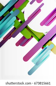 Cut 3d paper color straight lines vector abstract background