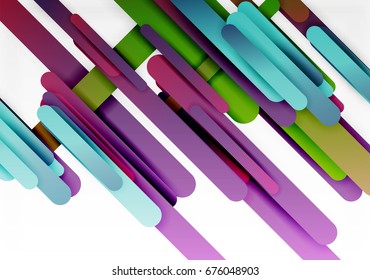 Cut 3d paper color straight lines vector abstract background