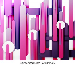 Cut 3d paper color straight lines vector abstract background