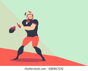 Cut American football player Action Vector