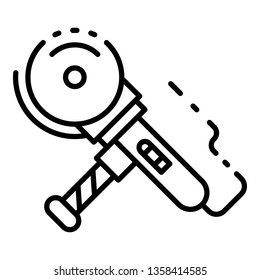 Cut angle grinder icon. Outline cut angle grinder vector icon for web design isolated on white background