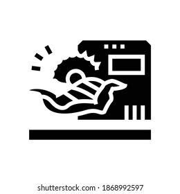cut animal carcass factory equipment glyph icon vector. cut animal carcass factory equipment sign. isolated contour symbol black illustration