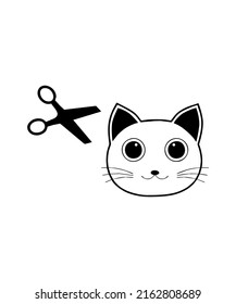 cut animal hair icon vector illustration logo template