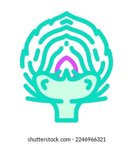 vector de icono de color de alcachofa de corte. signo de alcachofa cortada. ilustración de símbolo aislado