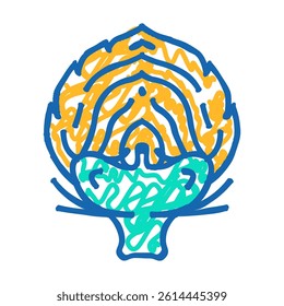 cut artichoke doodle icon sketch vector. cut artichoke sign. isolated symbol illustration