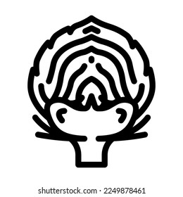 cut artichoke line icon vector. cut artichoke sign. isolated contour symbol black illustration