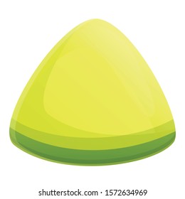 Cut avocado piece icon. Cartoon of cut avocado piece vector icon for web design isolated on white background