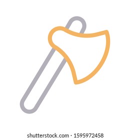 cut ax vector color line icon 