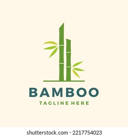Cut bamboo logo design vector illustration