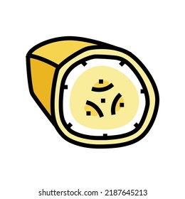 cut banana color icon vector. cut banana sign. isolated symbol illustration