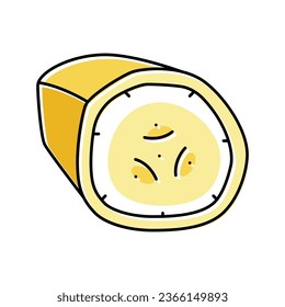 cut banana color icon vector. cut banana sign. isolated symbol illustration