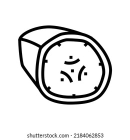 cut banana line icon vector. cut banana sign. isolated contour symbol black illustration