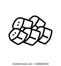 cut banana pieces line icon vector. cut banana pieces sign. isolated contour symbol black illustration