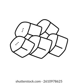 cut banana pieces line icon vector. cut banana pieces sign. isolated contour symbol black illustration