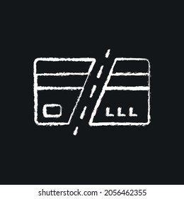 Cut Bank card chalk icon. Vector isolated black illustration