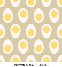 Cut boiled eggs with yolk seamless pattern