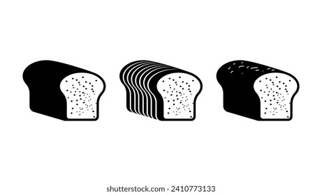 Brotschnitt, schwarz, einzelne Silhouette