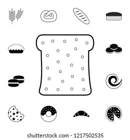 Cut bread icon. Detailed set of Bakery. Premium graphic design. One of the collection icons for websites, web design, mobile app on white background