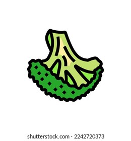 cut broccoli color icon vector. cut broccoli sign. isolated symbol illustration