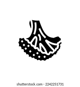 vector de icono de corte brócoli glifo. señal de corte de brócoli. ilustración de símbolo aislado