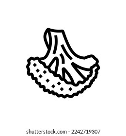 Schneide Broccoli Linie Symbol Vektorgrafik. Beschneidungszeichen. isoliertes Kontursymbol