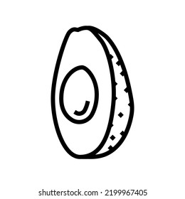 cut brown avocado line icon vector. cut brown avocado sign. isolated contour symbol black illustration