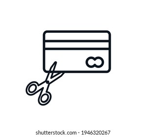 Cut card icon flat style illustration