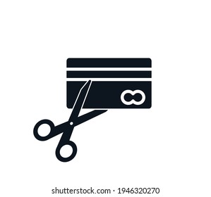 Cut card icon flat style illustration