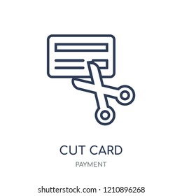 Cut card icon. Cut card linear symbol design from Payment collection. Simple outline element vector illustration on white background.