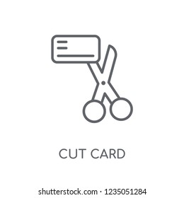 Cut card linear icon. Modern outline Cut card logo concept on white background from e-commerce and payment collection. Suitable for use on web apps, mobile apps and print media.