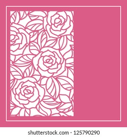 cut card with  stylization roses