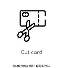 cut card vector line icon. Simple element illustration. cut card outline icon from payment concept. Can be used for web and mobile