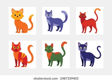 Cut cat animal vector illustration