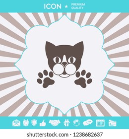 Cut Cat with paws - logo, symbol, protect sign