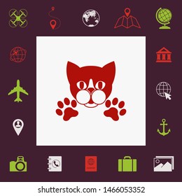 Cut Cat with paws - logo, symbol, protect sign