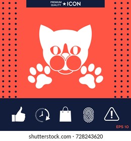 Cut Cat with paws - logo, symbol, protect sign