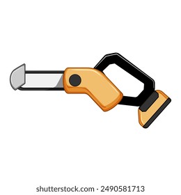 cut chainsaw cartoon. arborist wood, power worker, action climber cut chainsaw sign. isolated symbol vector illustration