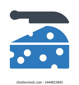 cut cheese glyph color vector icon