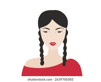 Cut chinese girl on white background