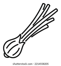 Cut chive icon outline vector. Chinese onion. Fresh herb