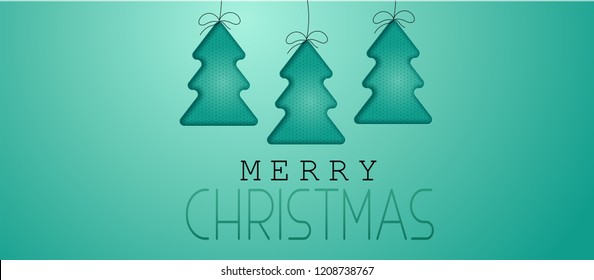 cut christmas tree , vector illustration merry christmas