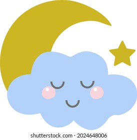 Cut cloud set , Weather emoticon flat icon set