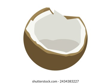 Cut coconut with coconut water inside.