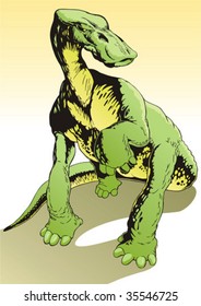 Cut and color dinosaur on gradient a background