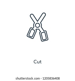 Cut concept line icon. Linear Cut concept outline symbol design. This simple element illustration can be used for web and mobile UI/UX.