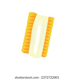 Cut corn cob on white background