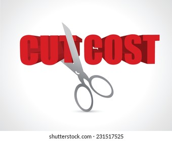 cut costs scissors illustration design over a white background
