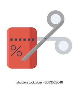 cut coupon flat clipart vector illustration