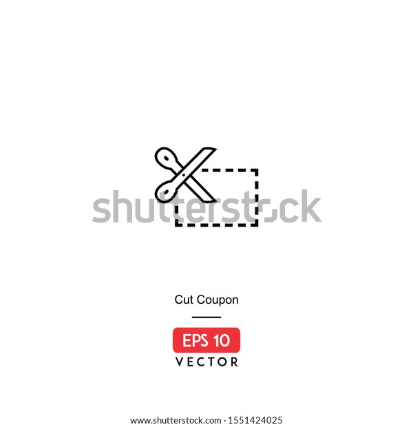 Cut Coupon Icon Ecommerce Isolated On Stock Vector (Royalty Free ...